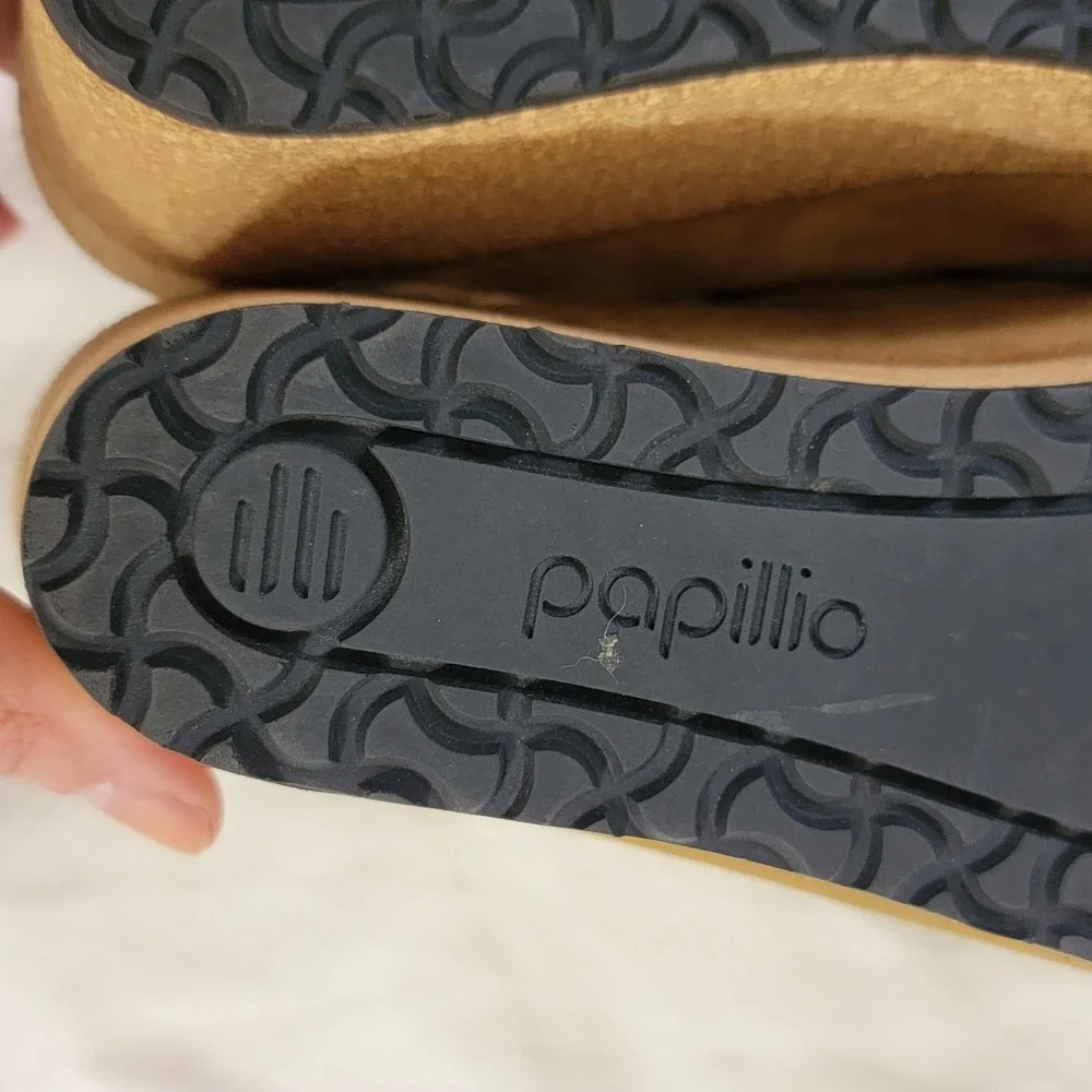 Papillio by Birkenstock Namica Suede Wedge Slide Sandals Brown 39 L8 M6 Portugal